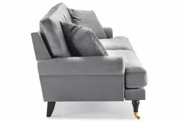 Andrew 3-sits Sammetssoffa - Ljusgrå - Products - Möbler - Soffa - 3 sits soffa