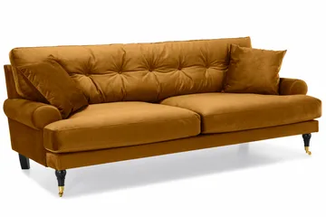 Andrew 3-sits Sammetssoffa - Mörkgul - Products - Möbler - Soffa - 3 sits soffa