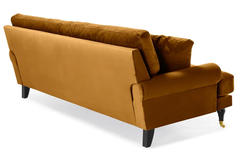 Andrew 3-sits Sammetssoffa - M örkgul - Products - Möbler - Soffa - 3 sits soffa