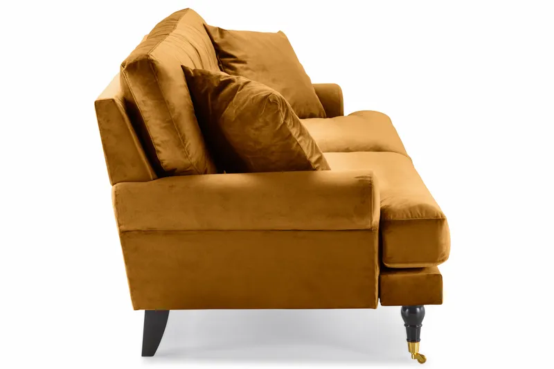 Andrew 3-sits Sammetssoffa - Mörkgul - Products - Möbler - Soffa - 3 sits soffa