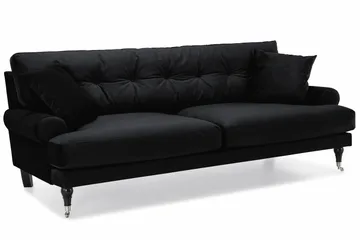 Andrew 3-sits Sammetssoffa - Svart - Products - Möbler - Soffa - 3 sits soffa