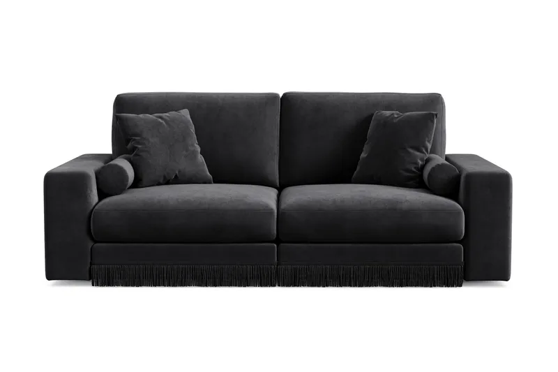 Arken Lyx 3-sits Djup Sammetssoffa, Svart