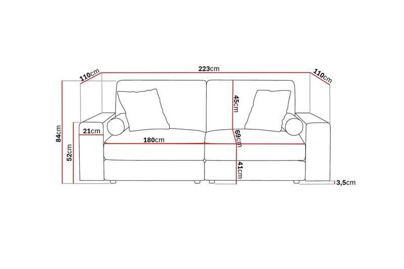 Arken Lyx 3-sits Djup Soffa i Manchester - Brun - Products - Möbler - Soffa - 3 sits soffa