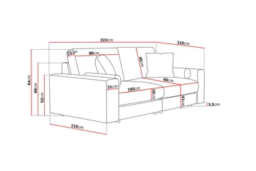 Arken Lyx 3-sits Djup Soffa i Tyg - Beige - Products - Möbler - Soffa - 3 sits soffa