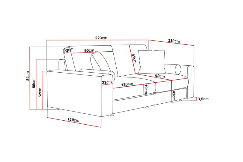 Arken Lyx 3-sits Djup Soffa i Tyg - Ljusbeige - Products - Möbler - Soffa - 3 sits soffa