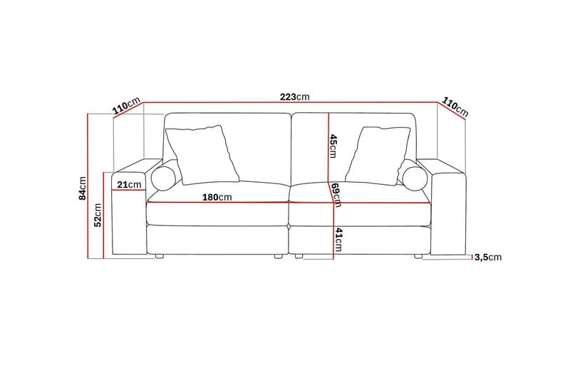 Arken Lyx 3-sits Djup Soffa i Tyg - Ljusbeige - Products - Möbler - Soffa - 3 sits soffa