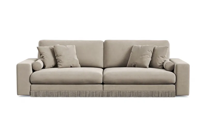 Arken Lyx 4-sits Djup Sammetssoffa - Beige - Products - Möbler - Soffa - Sammetssoffa