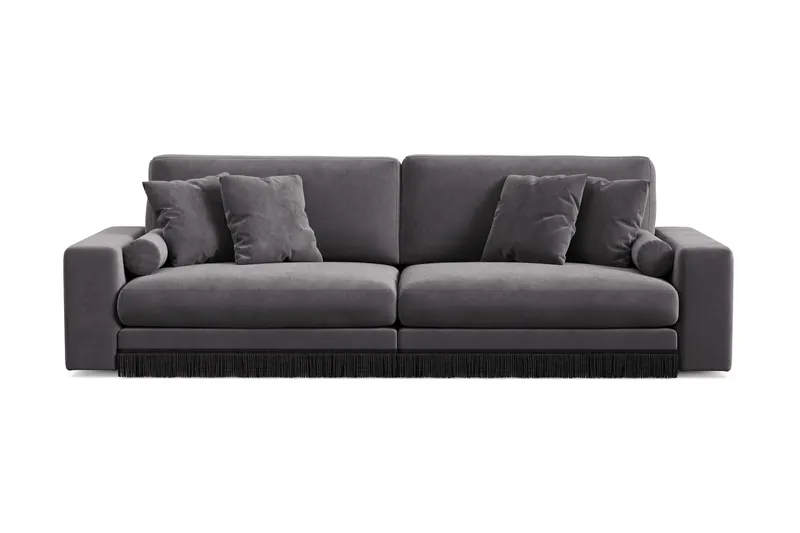 Arken Lyx 4-sits Djup Sammetssoffa - Mörkgrå - Products - Möbler - Soffa - Sammetssoffa