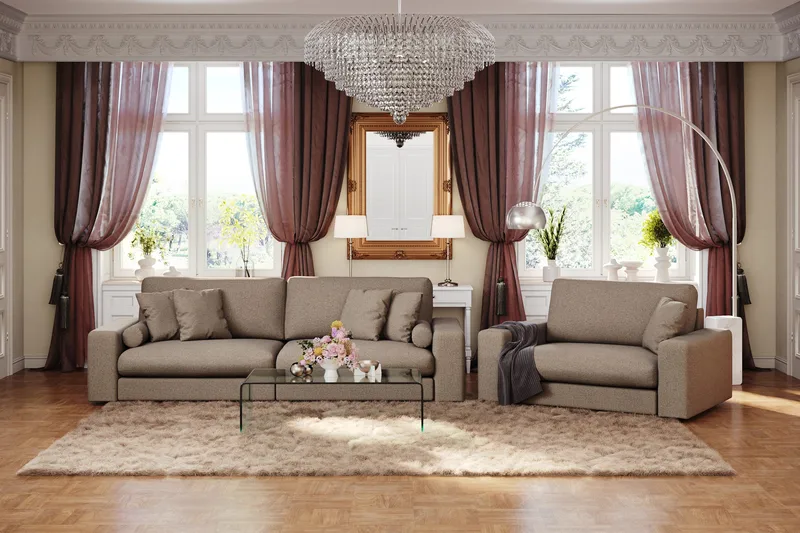 Arken Lyx 4-sits Djup Soffa i Tyg - Brun - Products - Möbler - Soffa - 4 sits soffa