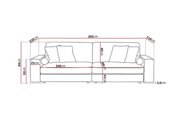Arken Lyx 4-sits Djup Soffa i Tyg - Ljusgrå - Products - Möbler - Soffa - 4 sits soffa