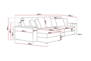 Arken Lyx 5-sits Vändbar L-formad Djup Divansoffa i Manchester - Brun - Products - Möbler - Soffa - Divansoffa & schäslongsoffa