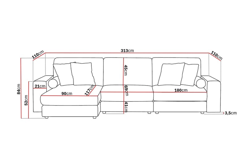 Arken Lyx 5-sits Vändbar L-formad Djup Divansoffa i Manchester - Greige - Products - Möbler - Soffa - Divansoffa & schäslongsoffa