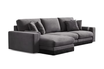 Arken Lyx 5-sits Vändbar L-formad Djup Divansoffa i Sammet - Mörkgrå - Products - Möbler - Soffa - Sammetssoffa