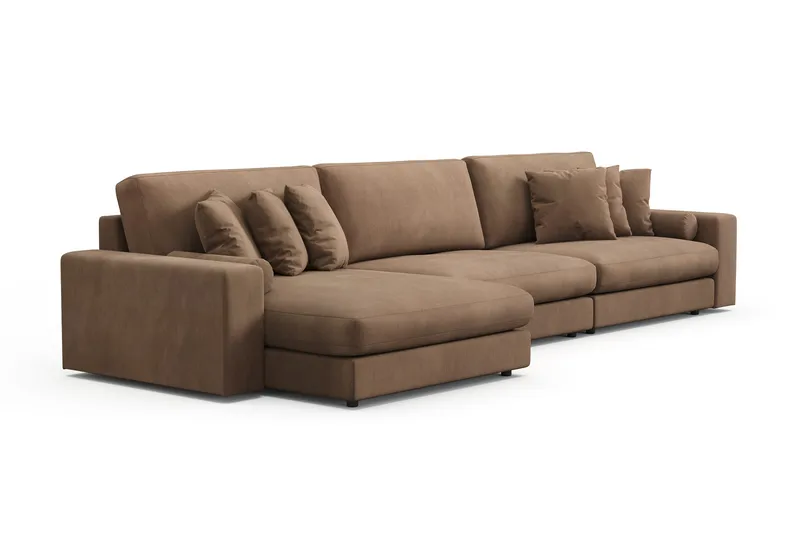 Arken Lyx 6-sits Vändbar L-formad Djup Divansoffa i Manchester - Brun - Products - Möbler - Soffa - Divansoffa & schäslongsoffa