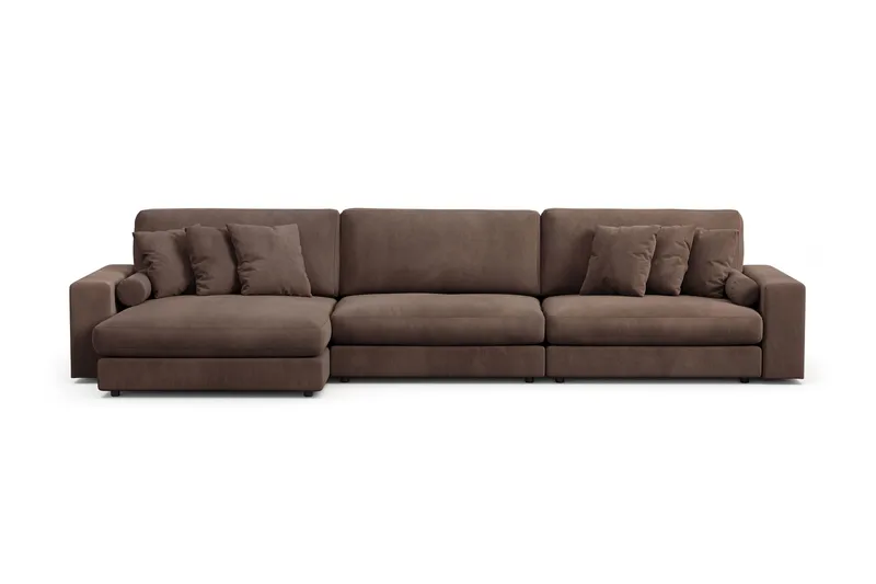 Arken Lyx 6-sits Vändbar L-formad Djup Divansoffa i Manchester - Brun - Products - Möbler - Soffa - Divansoffa & schäslongsoffa