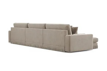 Arken Lyx 6-sits Vändbar L-formad Djup Divansoffa i Sammet - Beige - Products - Möbler - Soffa - Sammetssoffa