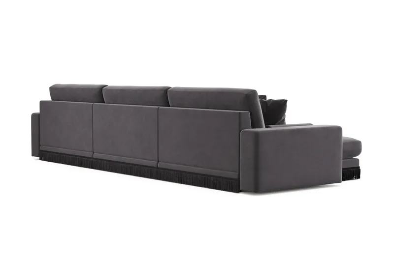 Arken Lyx 6-sits Vändbar L-formad Djup Divansoffa i Sammet - Mörkgrå - Products - Möbler - Soffa - Sammetssoffa