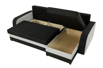 Alvared 3-sits Hörnbäddsoffa Universal - Blå/Vit - Products - Möbler - Soffa - Bäddsoffa - Bäddsoffa längsbäddad