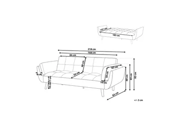 Asaby 3-sits Bäddsoffa - Sammet/Grön - Products - Möbler - Soffa - Bäddsoffa - 3 sits bäddsoffa