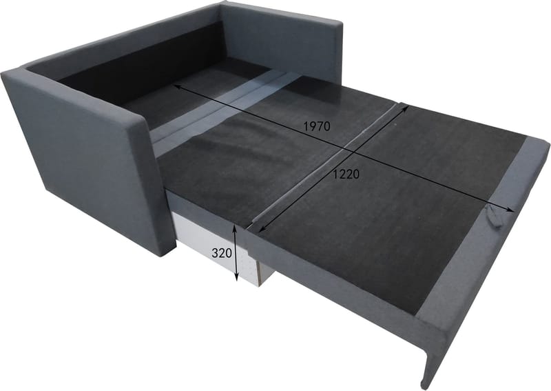 Bäddsoffa 2-sits 139 cm bred - Antracit - Products - Möbler - Soffa - Bäddsoffa - Framåtbäddad bäddsoffa