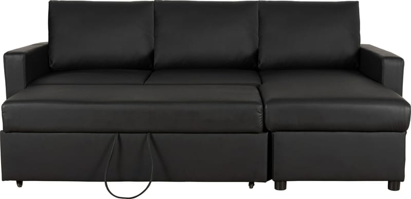 Bäddsoffa 218 cm PU-läder svart - Dream - svart - Products - Möbler - Soffa - Bäddsoffa - Bäddsoffa divan