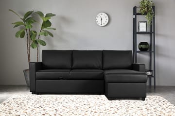 Bäddsoffa 218 cm PU-läder svart - Dream - svart - Products - Möbler - Soffa - Bäddsoffa - Bäddsoffa divan