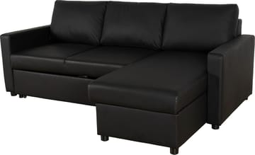 Bäddsoffa 218 cm PU-läder svart - Dream - svart - Products - Möbler - Soffa - Bäddsoffa - Bäddsoffa divan