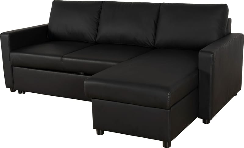Bäddsoffa 218 cm PU-läder svart - Dream - svart - Products - Möbler - Soffa - Bäddsoffa - Bäddsoffa divan