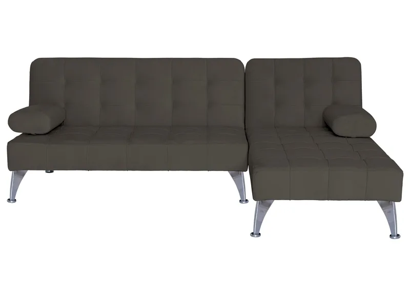 Bäddsoffa med divan brun sammet 198 cm, brun