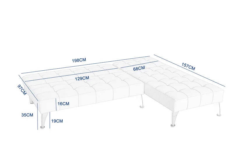 Bäddsoffa med divan brun sammet 198 cm - brun - Products - Möbler - Soffa - Bäddsoffa - Bäddsoffa divan