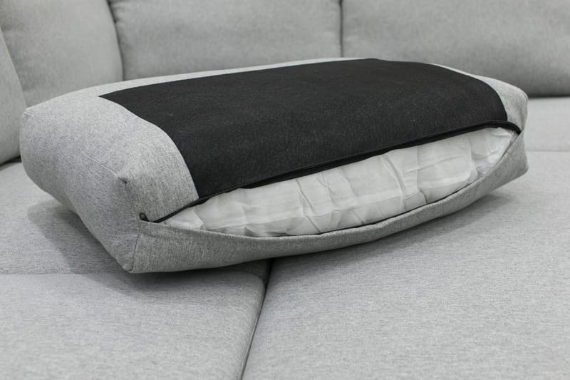 Bäddsoffa med förvaring 232 cm bred - Ljusgrå - Products - Möbler - Soffa - Bäddsoffa - Hörnbäddsoffa