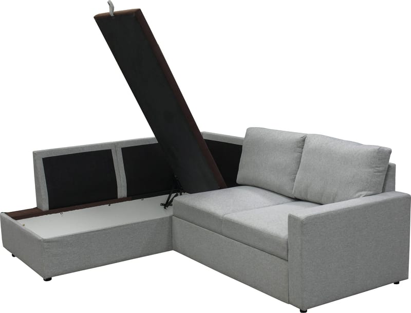 Bäddsoffa med förvaring 232 cm bred - Ljusgrå - Products - Möbler - Soffa - Bäddsoffa - Hörnbäddsoffa