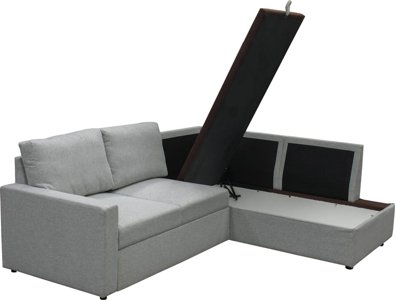Bäddsoffa med förvaring 232 cm bred - Ljusgrå - Products - Möbler - Soffa - Bäddsoffa - Hörnbäddsoffa