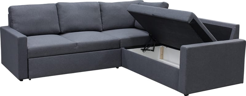 Bäddsoffa med förvaring - Grå - Hörnsoffa - Mörkgrå - Products - Möbler - Soffa - Bäddsoffa - Hörnbäddsoffa