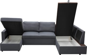 Bäddsoffa Tärnö U-modell - Mörkgrå - Products - Möbler - Soffa - Bäddsoffa - Bäddsoffa divan