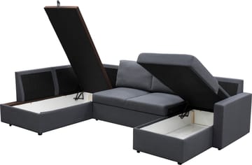 Bäddsoffa Tärnö U-modell - Mörkgrå - Products - Möbler - Soffa - Bäddsoffa - Bäddsoffa divan