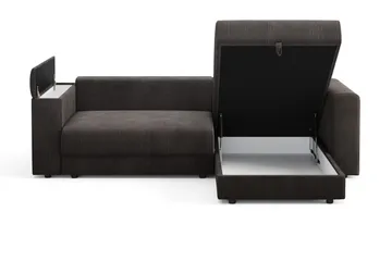 Bergen Djup 3-sits Bäddsoffa med vändbar divan och förvaring - Brown - Products - Möbler - Soffa - Bäddsoffa - Bäddsoffa divan