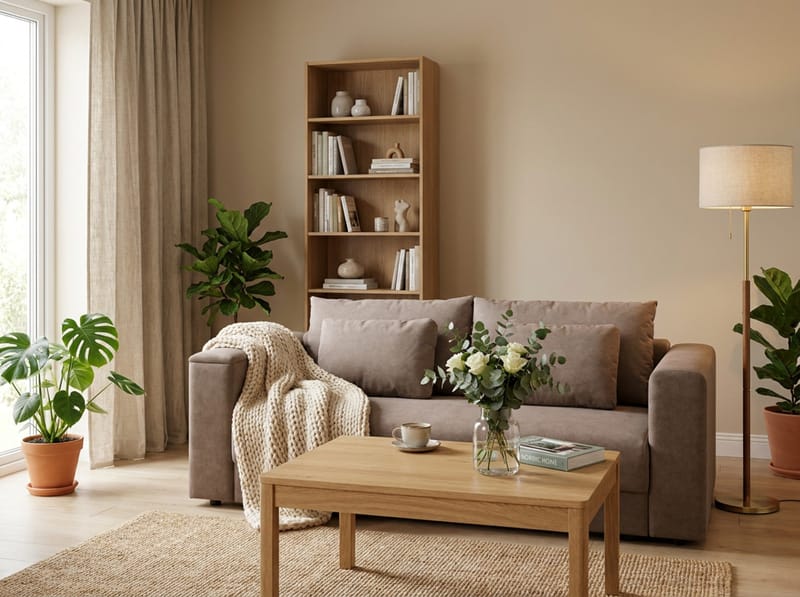Bergen Extra djup 3-sits Bäddsoffa med Bäddmadrass i Latex och Tvättbar klädsel - Brun Tyg - Products - Möbler - Soffa - Bäddsoffa - 3 sits bäddsoffa