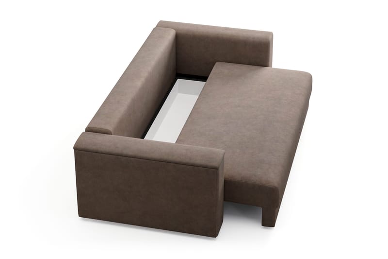 Bergen Extra djup 3-sits Bäddsoffa med Bäddmadrass i Latex och Tvättbar klädsel - Brun Tyg - Products - Möbler - Soffa - Bäddsoffa - 3 sits bäddsoffa