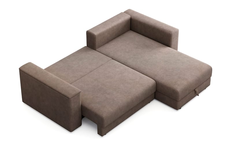 Bergen Extra Djup 3-sits Bäddsoffa med vändbar divan och förvaring - Brun - Products - Möbler - Soffa - Bäddsoffa - Bäddsoffa divan