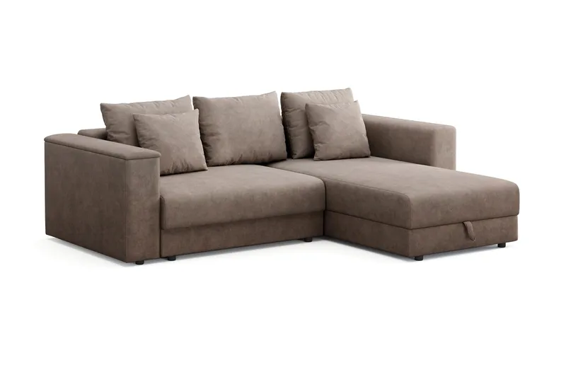 Bergen Extra Djup 3-sits Bäddsoffa med vändbar divan och förvaring - Brun - Products - Möbler - Soffa - Bäddsoffa - Bäddsoffa divan