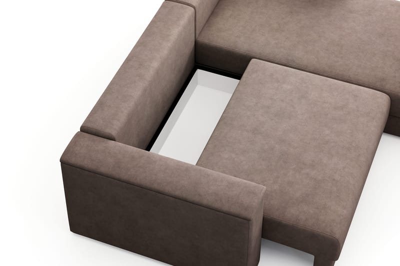 Bergen Extra Djup 3-sits Bäddsoffa med vändbar divan och förvaring - Brun - Products - Möbler - Soffa - Bäddsoffa - Bäddsoffa divan