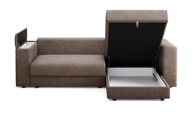 Bergen Extra Djup 3-sits Bäddsoffa med vändbar divan och förvaring - Brun - Products - Möbler - Soffa - Bäddsoffa - Bäddsoffa divan