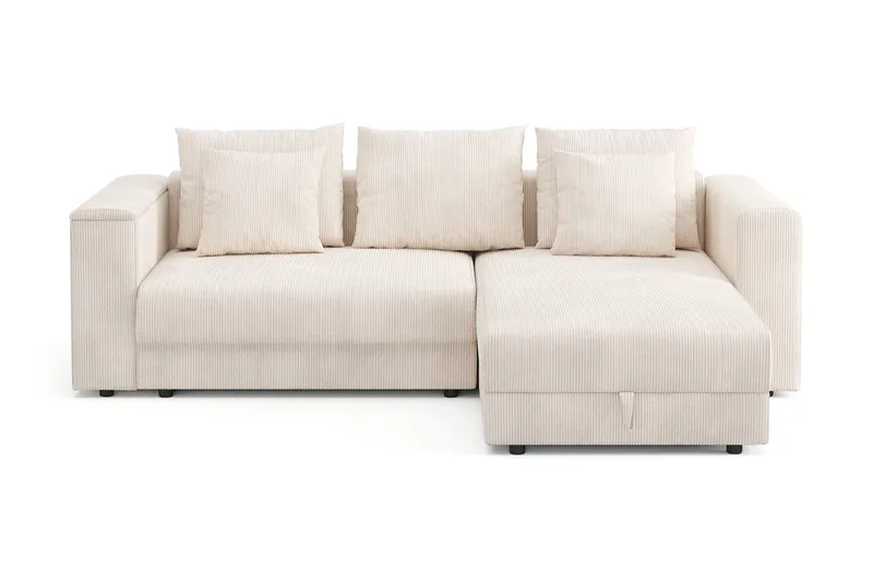Bergen Extra Djup Framåtbäddad 3-sits Bäddsoffa med vändbar divan och förvaring i manchester, Beige