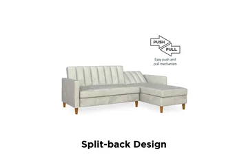 Celine 3-sits Divanbäddsoffa Sammet/Ljusgrå - Dorel Home - Products - Möbler - Soffa - Bäddsoffa - Bäddsoffa divan