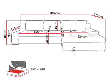 Cerys Bäddsoffa med Divan 4-sits - Beige - Products - Möbler - Soffa - Bäddsoffa - Bäddsoffa divan