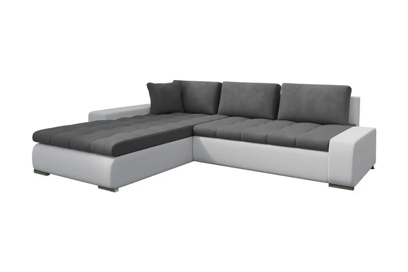 Cerys Bäddsoffa med Divan Vändbar, Vit/Grå