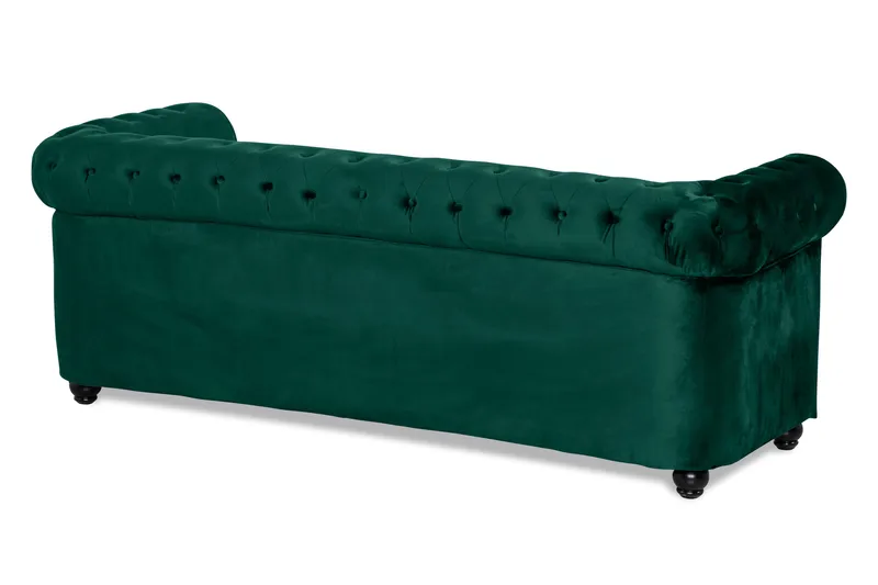 Chesterfield Lyx 3-sits Framåtbäddad bäddsoffa i sammet - Mörkgrön / Grön - Products - Möbler - Soffa - Bäddsoffa - 3 sits bäddsoffa