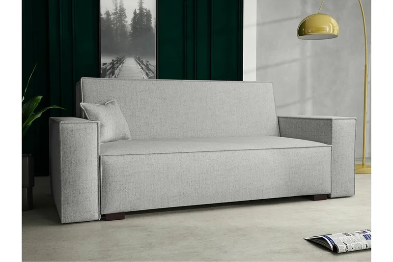 Denegal 2-sits liten bäddsoffa i Tyg - Grå - Products - Möbler - Soffa - Bäddsoffa - 2 sits bäddsoffa