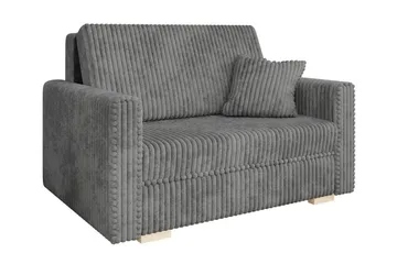 Denegal 2-sits liten bäddsoffa i Plysch - Grå - Products - Möbler - Soffa - Bäddsoffa - Bäddsoffa längsbäddad